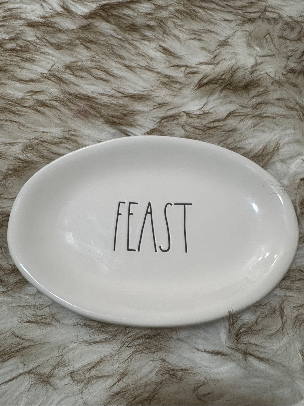 Rae Dunn White 'FEAST' Oval Serving Platter